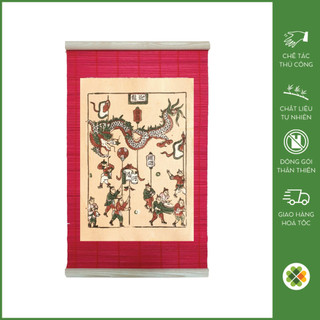 Tranh Đông Hồ Múa rồng - Dragon Procession - Dong Ho folk woodcut painting