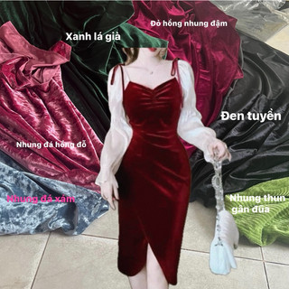 Nhung tuyết , nhung dá, nhung bẩy biên, nhung thung, hàng xuất dư. hàng đẹp cao cấp. may đầm , áo dài, bộ, ga spa