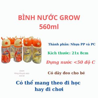 Bình nước , bình nước Grow có sừng 560ml hàng khuyến mãi Của sữa Abbot Grow