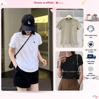 Áo Thun Nữ Baby Tee, Áo Phông Nữ Tay Ngắn Hình Thêu Con Ngựa, Chất Cotton Co Giãn 4 Chiều AP1