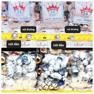 [🔥HOT DEAL ] 50 Phôi nút dâu cúc ú bọc vải chân nhựa 12li 14 li và chân nhôm 12 li hiệu vương miện