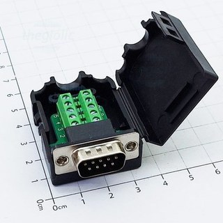 Cổng db d-sub ra chân bắt vít cổng db9 đầu đực 9 chân nối dây bắt vít domino có vỏ//31