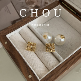 Bông tai, khuyên tai hạt ngọc hoa văn | chou accessories |