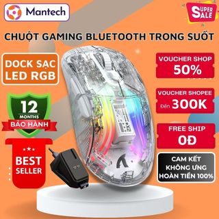  Chuột Bluetooth Không Dây Trong Suốt X2 Pro LED RGB 3 Mode Kết Nối Cực Nhanh Pin Sạc Dùng 20 Ngày 