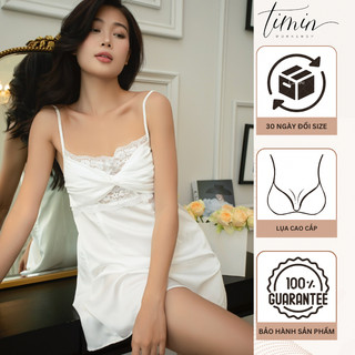 Venus váy ngủ lụa satin cao cấp mix ren thiết kế timin workshop
