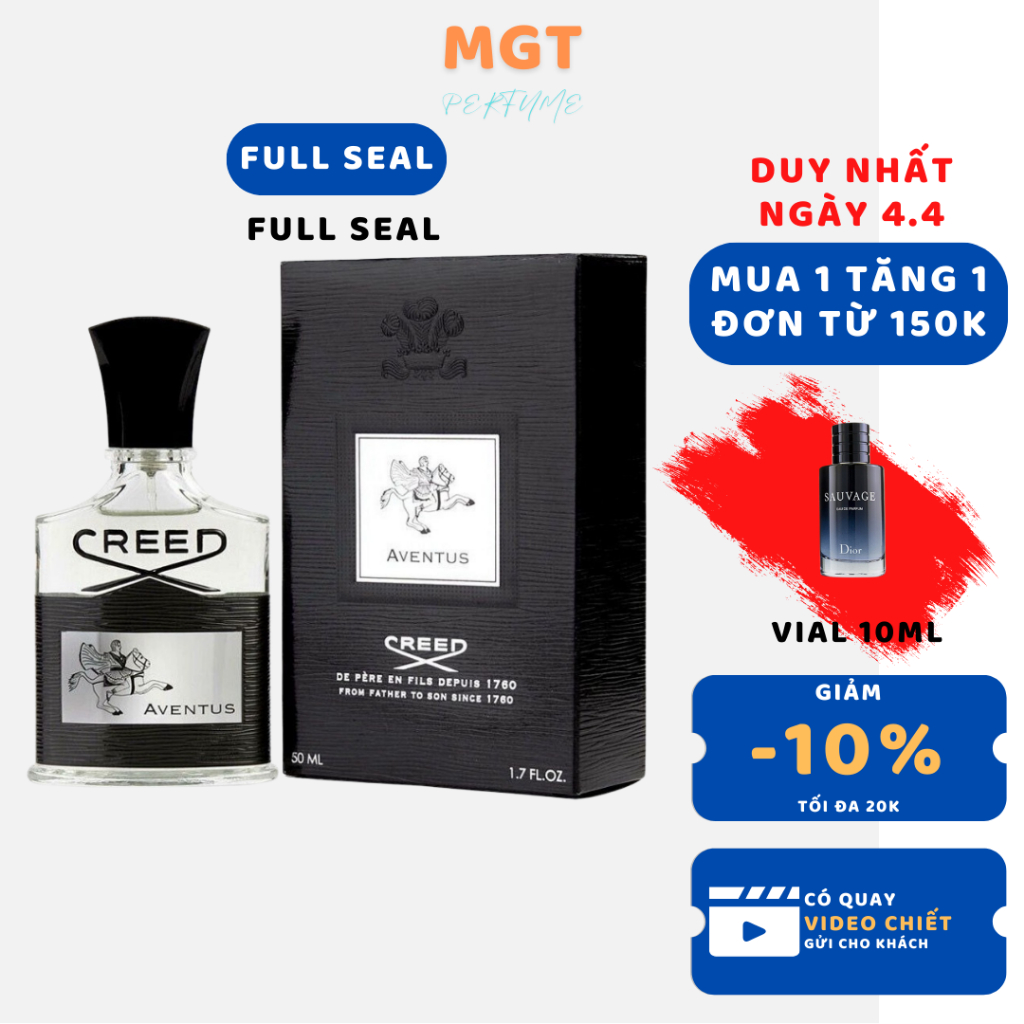 Nước hoa nam thơm lâu Creed Aventu EDP, nc hoa nam NGUYÊN CHAI full seal perfume nam tính chính hãng