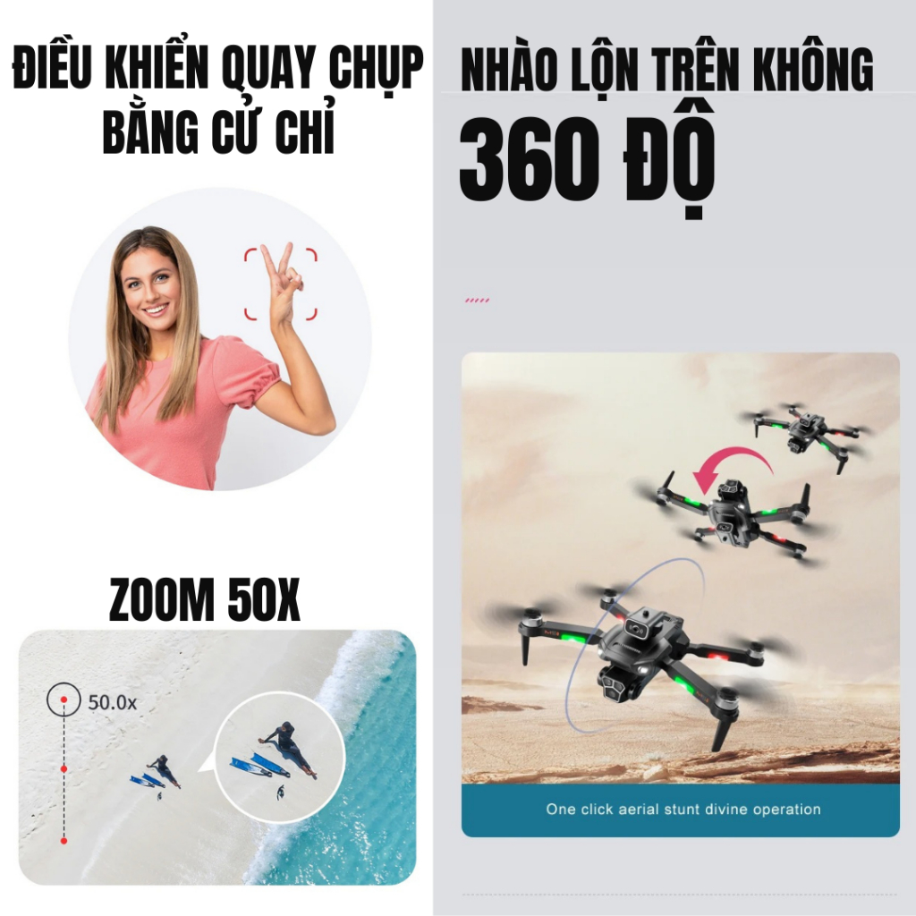 Máy Bay Flycam S2S, Play Cam Drone M1S 3 Camera 4K  Động Cơ Không Chổi Than, Cảm Biến Tránh Vật Cản, Kết Nối Điện Thoại | BigBuy360 - bigbuy360.vn