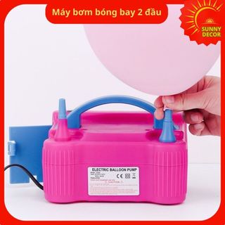 Máy bơm bong bóng chuyên dụng 2 đầu siêu nhanh , Bơm bóng bay màu hồng loại 1