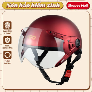 Mũ bảo hiểm nửa đầu VARO - A33K VARO ĐỎ ĐÔ - kính chắn gió cao cấp