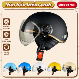 Mũ bảo hiểm nửa đầu VARO - 1/2 KÍNH VIỀN ĐỒNG - chống tia UV cao cấp