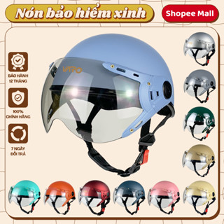 Mũ bảo hiểm nửa đầu nam,nữ hàng chính hãng VARO A33K, mũ bảo hiểm đẹp, nón1/2 có kính