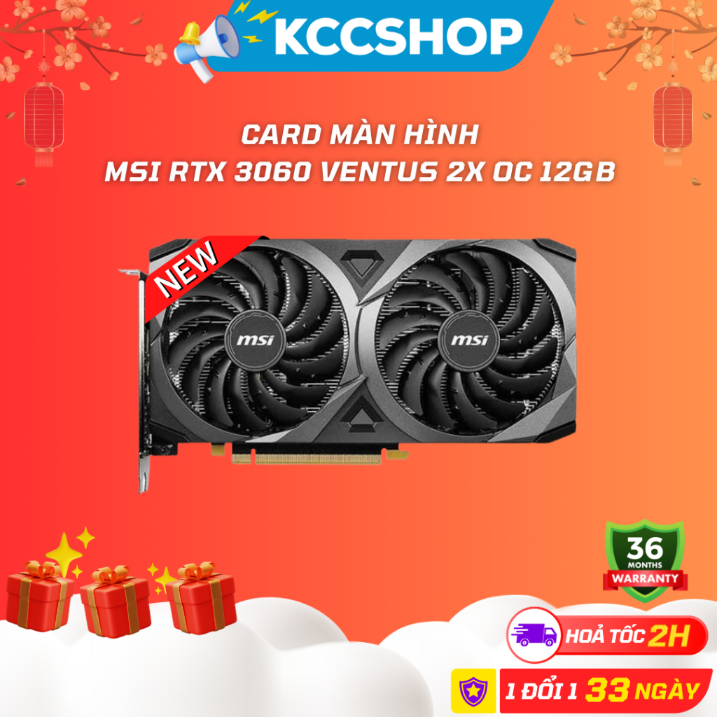 Card màn hình MSI RTX 3060 VENTUS 2X OC 12 GB (12GB GDDR6, 192-bit, HDMI +DP, 1×8-pin) | BigBuy360 - bigbuy360.vn