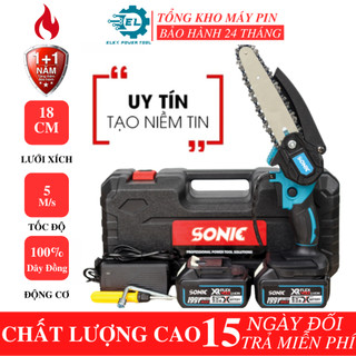 Máy cưa xích cầm tay Sonic 199V - Máy cưa pin Sonic 199V pin 10cell cưa xích pin mạnh mẽ bền bỉ bảo hành 24 tháng