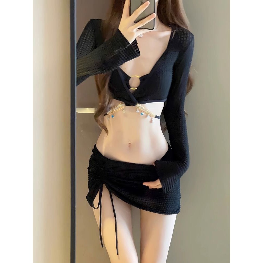 Set bộ đồ bơi bikini 4 chi tiết mix dây charm bling bling cột eo hack dáng hàng Quảng Châu BKN18 | BigBuy360 - bigbuy360.vn