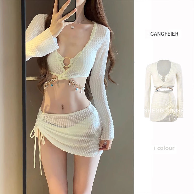 Set bộ đồ bơi bikini 4 chi tiết mix dây charm bling bling cột eo hack dáng hàng Quảng Châu BKN18 | BigBuy360 - bigbuy360.vn