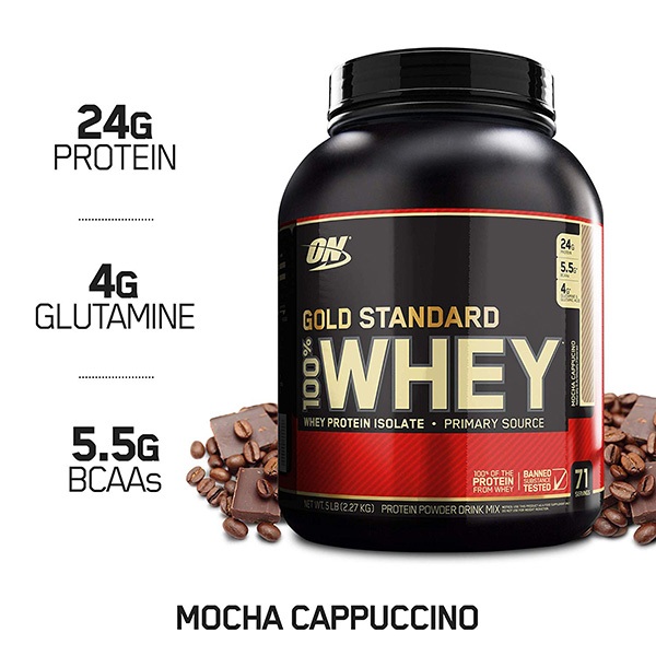 Sữa Bột Optimum Nutrition Gold Whey Standard 100% (1Lbs, 2Lbs, 5Lbs) Giàu Đạm Ít Calo - Nhập Khẩu US
