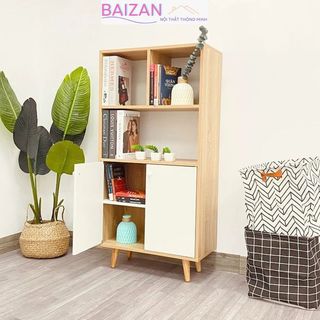 Tủ đa năng để sách Baizan trang trí phòng phong cách Nordic từ gỗ mdf chống xước - BZ662