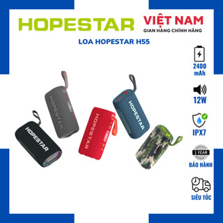 Loa Bluetooth Hopestar H55 Công Suất 12W Bass Mạnh, Chống Nước IPX7, Pin 2400mAh Phát Nhạc 4-6 Giờ, Cổng Sạc Type-C Nhập