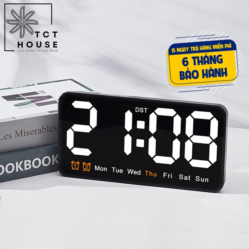 Đồng hồ LED để bàn báo thức YIDA TIME treo tường đo nhiệt độ đa chức năng 6638