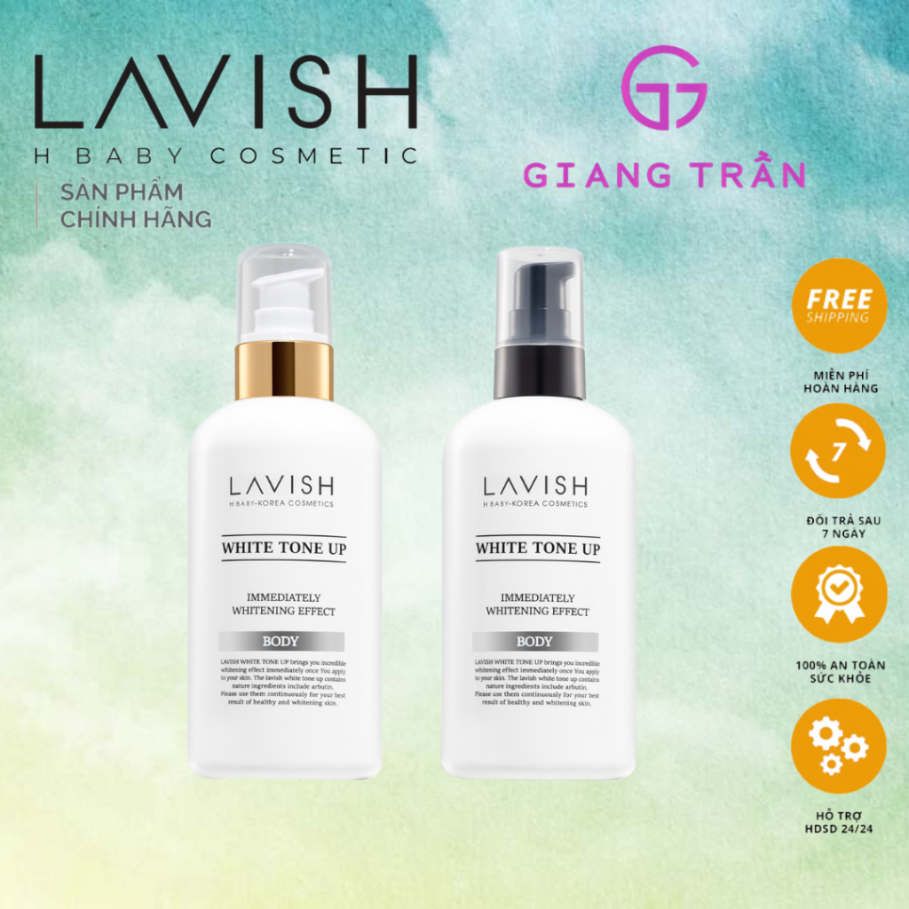 [Mã shop-15%+shopee voucher 8-10%]Kem dưỡng trắng da chuyên sâu Lavish H Baby 250ml ngày và đêm whit