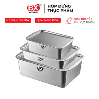 Hộp đựng thực phẩm inox 304 cao cấp, nắp inox, nhiều size lựa chọn