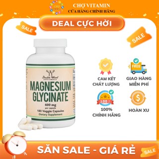 Double Wood Magnesium Glycinate 400mg 180 viên - Cải Thiện Giấc Ngủ, Giảm Căng Thẳng, Chắc Xương