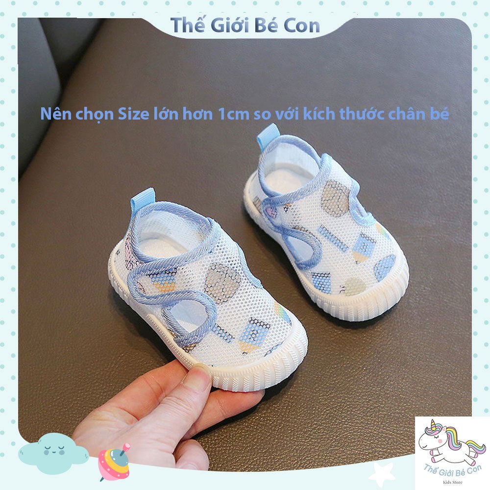 Giày tập đi cho bé chống trượt, giày sandal lưới chống trượt, thoáng khí, đế mềm thoải mái cho bé trai bé gái