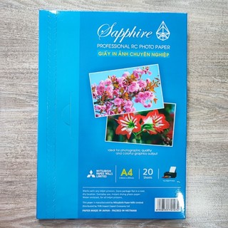 Giấy in ảnh Sapphire RC Luster A4 230gsm - Chính hãng Nhật Bản, giấy in ảnh 1 mặt, dùng cho máy in phun