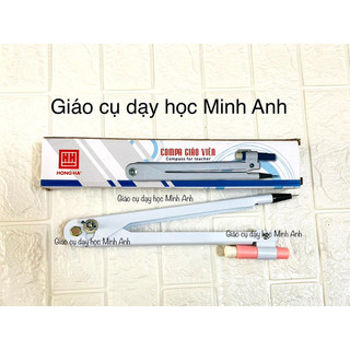 Compa giáo viên bằng thép sơn tĩnh điện Hồng Hà bán kính 35cm tặng kèm kẹp phấn