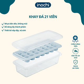 Khay làm đá inochi thông minh mẫu mới lạ, dễ lấy đá có nắp đậy & hộp đựng bảo quản tiện lợi sạch đẹp GIAO MÀU NGẪU NHIÊN