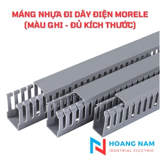 Máng Nhựa Đi Dây Điện MORELE - Màu Ghi (Thanh 1m). Đủ các kích thước