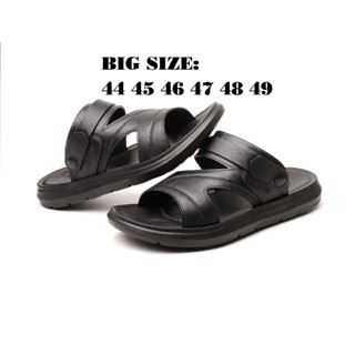  BIG SIZE 44-50  Sandal Nam Size Lớn Big Size Menxer Black Cao Su Nguyên Khối Dép Quai Hậu Ngoại Cỡ 44 45 46 47 48 49 