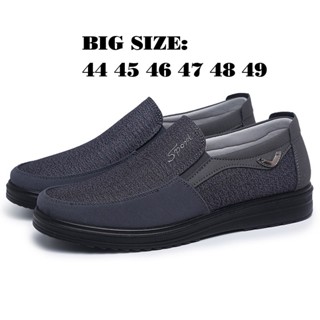 [BIG SIZE 44-50] Giày Xỏ Size Lớn Big Size Men Boys Grey Xám Giày Tây Công Sỏ Dép Ngoại Cỡ 44 45 46 47 48 49 50