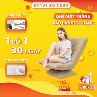 Ghế tựa lưng đọc sách royaldecorhn ghế lười thư giãn đệm êm, ghế xoay 360 độ ngồi chắc