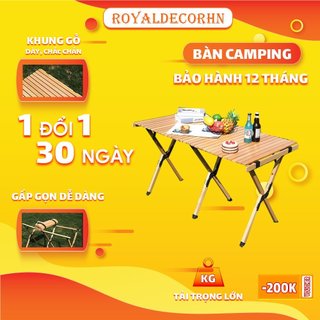 Bàn camping gập gọn ROYALDECORHN, bàn dã ngoại gấp gọn tiện mạng mang đi picnic dùng cho quán cafe