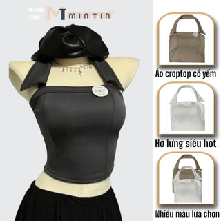 Áo croptop cổ yếm - áo kiểu cổ yếm hở lưng siêu hot
