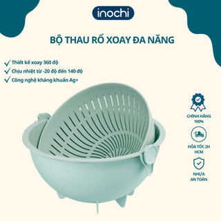 Bộ thau rổ xoay đa năng Yoko 28 cm có thể tháo rời. GIAO MÀU NGẪU NHIÊN