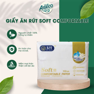 Một gói Giấy Ăn Rút Soft Comfortable - Khăn Giấy Ăn Rút Gói Nhỏ ANKICO Không Chất Tẩy Trắng, Không Tạo Mùi, Mềm Mại