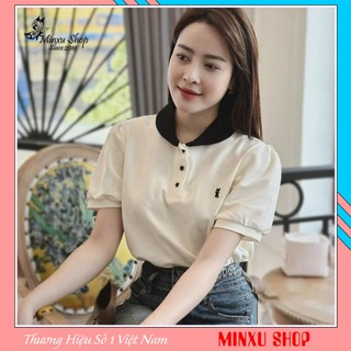 Áo polo nữ cổ sen thêu mèo dễ thương minxu shop polo7