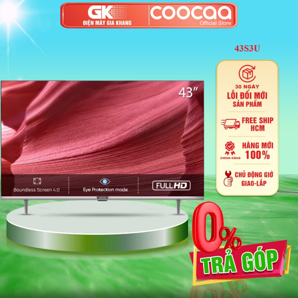 43S3U - Smart Tivi Coocaa 43S3U (Full HD, 43inch, Xuất xứ Indonesia)