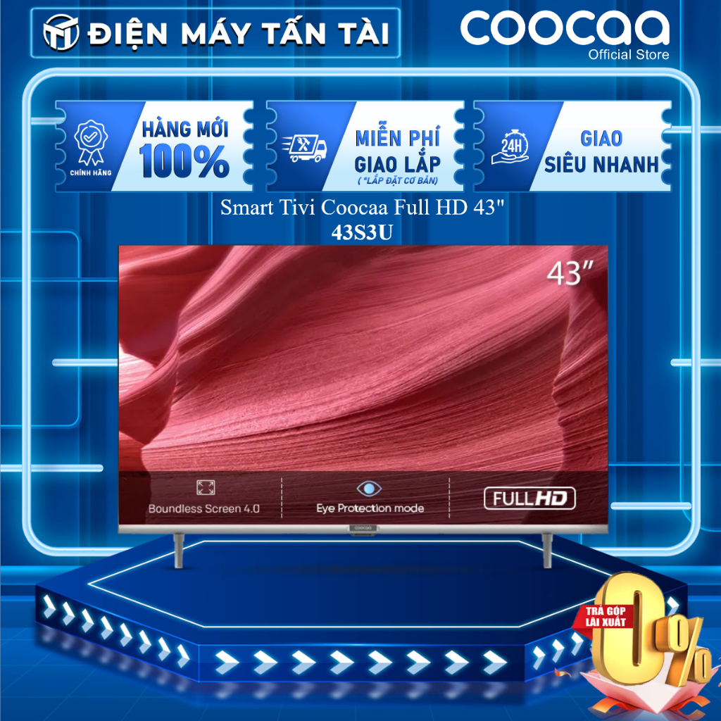 43S3U / 32S3U - Smart Tivi Coocaa S3U (Full HD, Xuất xứ Indonesia) - Giao miễn phí TP.HCM