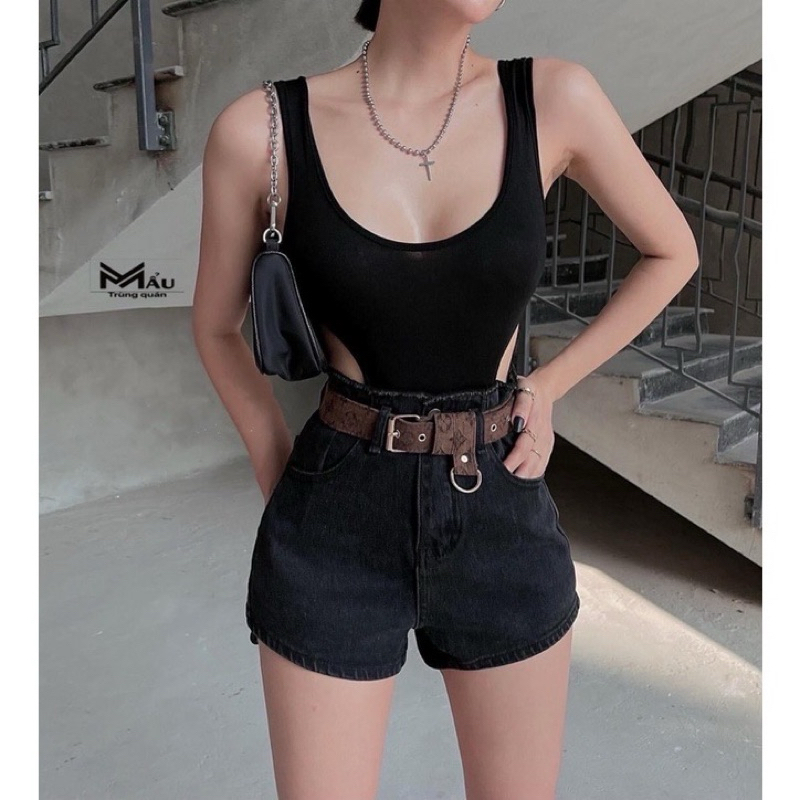 (SẴN S M) Áo bodysuit khoét eo cao