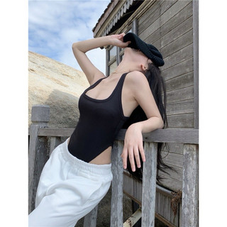 (SẴN S M) Áo bodysuit khoét eo cao