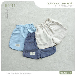 Quần sooc hrnee linen xẻ tà size 12m-3y