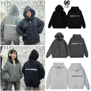 Cinddy Club Áo Hoodie Nam Nữ Chất Liệu Nỉ Bông dày dặn In chữ mặt dày dặn, Dáng Oversize KI0011