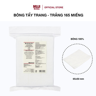 Bông Tẩy Trang - Trắng 165 Miếng 65x50mm MUJI