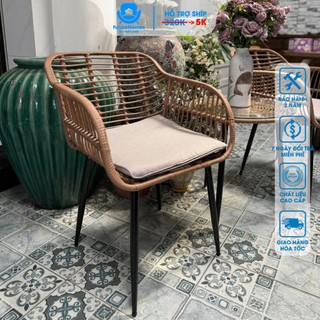 Bộ Bàn Ghế song mây FutureHomes giả mây cao cấp dùng cho ban công sân vườn quán cafe sang trọng/ HN