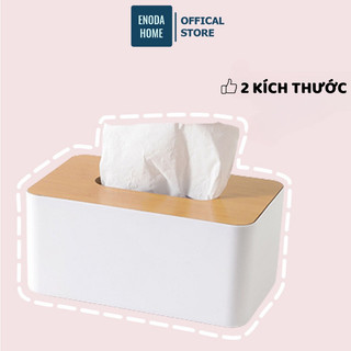  Hộp Đựng Giấy Ăn ENODA HOME Để Bàn Phòng Khách Phòng Ăn Màu Trắng Trang Nhã F004 