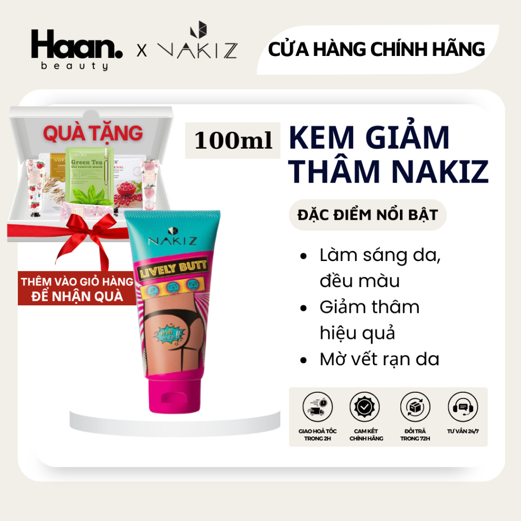  Kem thâm nách nakiz kem thâm mông kem mờ thâm đầu gối thâm mụn mông thâm bẹn háng kem giảm thâm mông Nách Lưng cùi Nhỏ 
