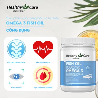 Dầu cá Omega 3 Healthy Care Fish Oil 400 viên Chính hãng Úc